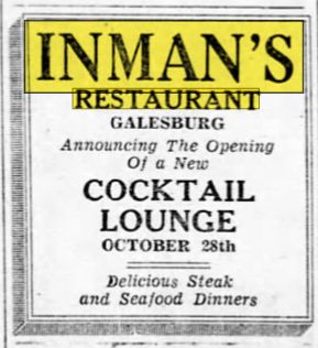 Inmans Restaurant - Oct 1948 Ad (newer photo)